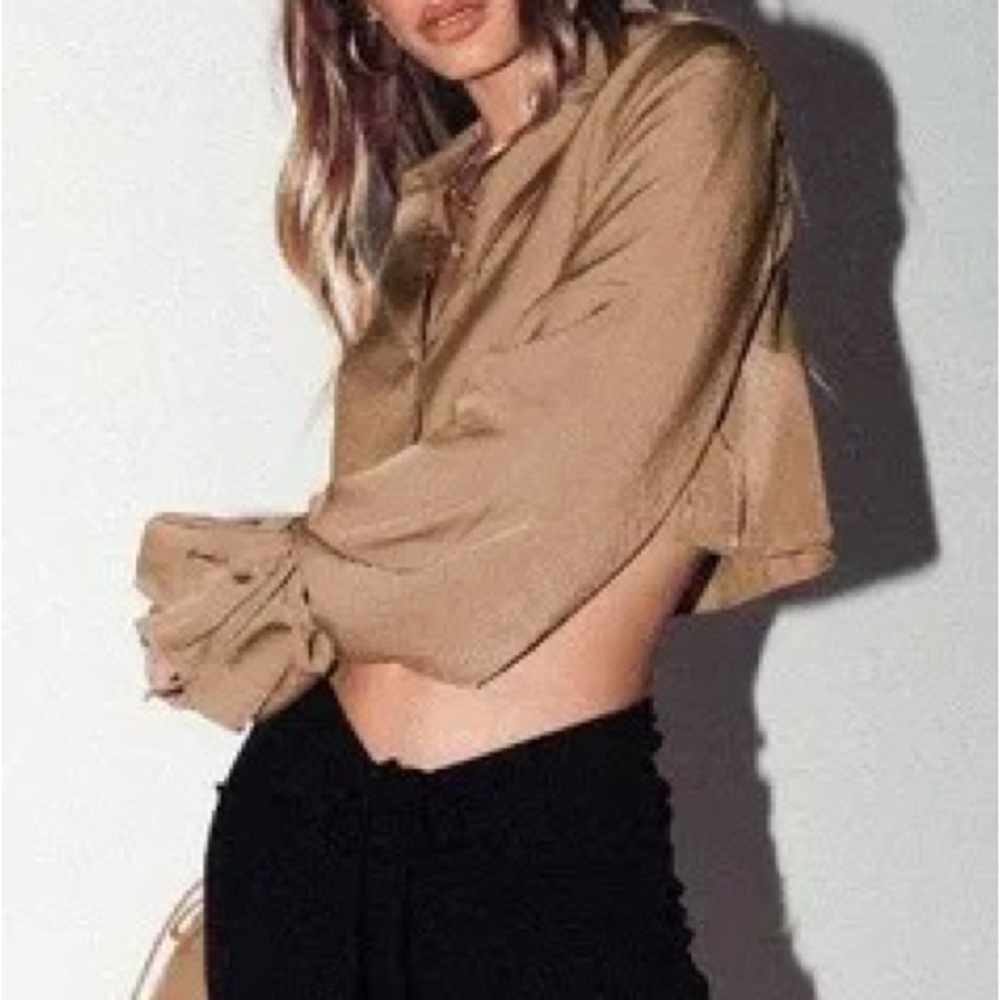 Princess Polly Forbidden Shirt Brown Size 0 Brand new without tags - Picture 3 of 4